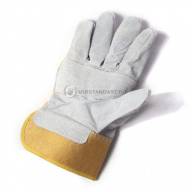 Перчатки спилковые пятипалые комбинированые Ангара серые - Перчатки спилковые пятипалые комбинированые Ангара серые